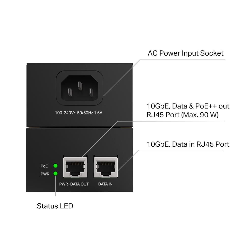 Injektor PoE++ TP-Link Omada TL-POE++90W, 90W, 10G, i zi