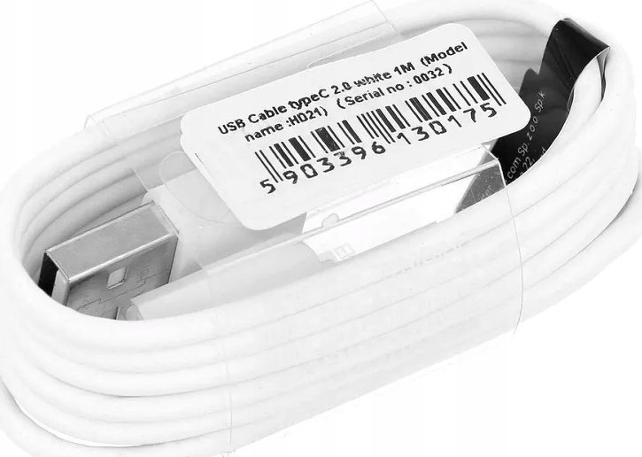 Kabllo USB A në USB C HD21, 2.0, 1 m, e bardhë