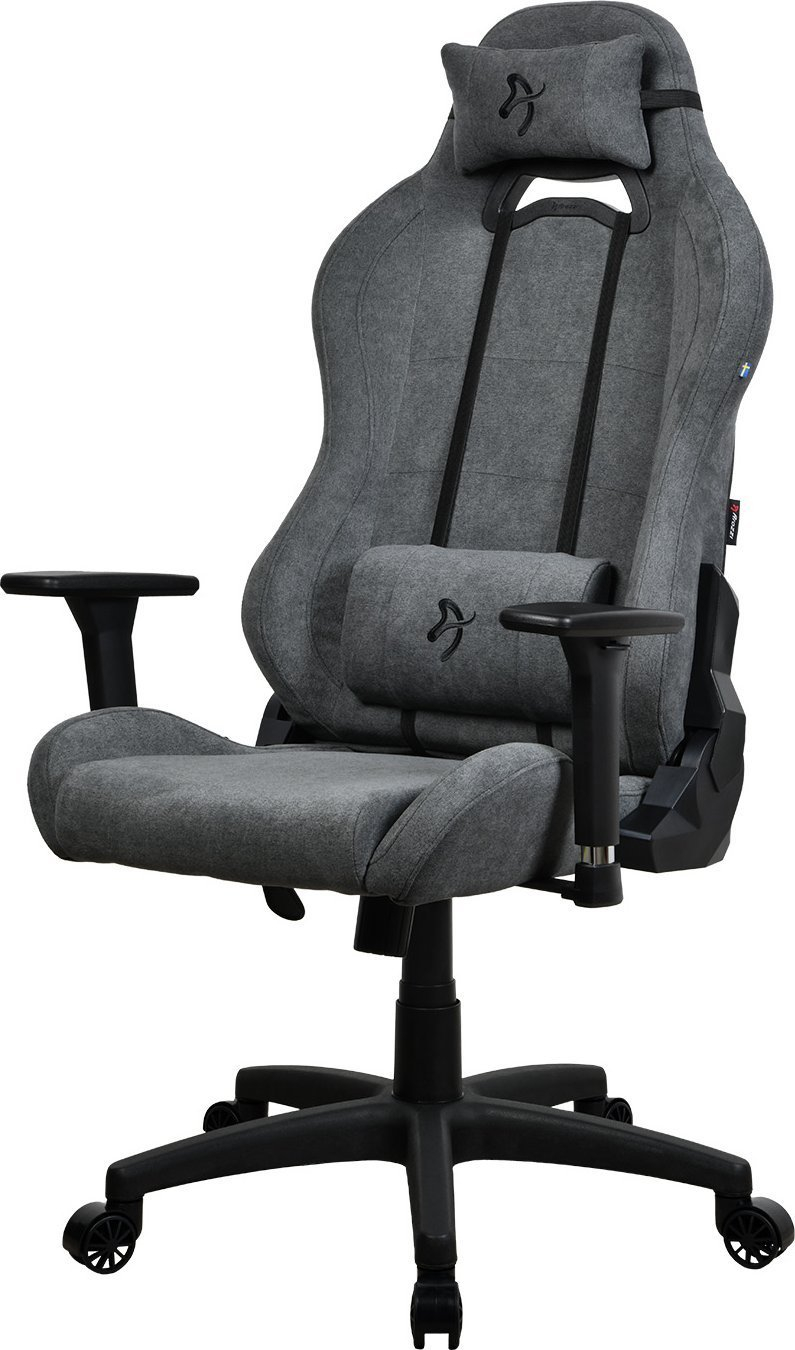 Karrige gaming Arozzi Torretta Soft Fabric, ergonomike, me krahë 3D, gri ash