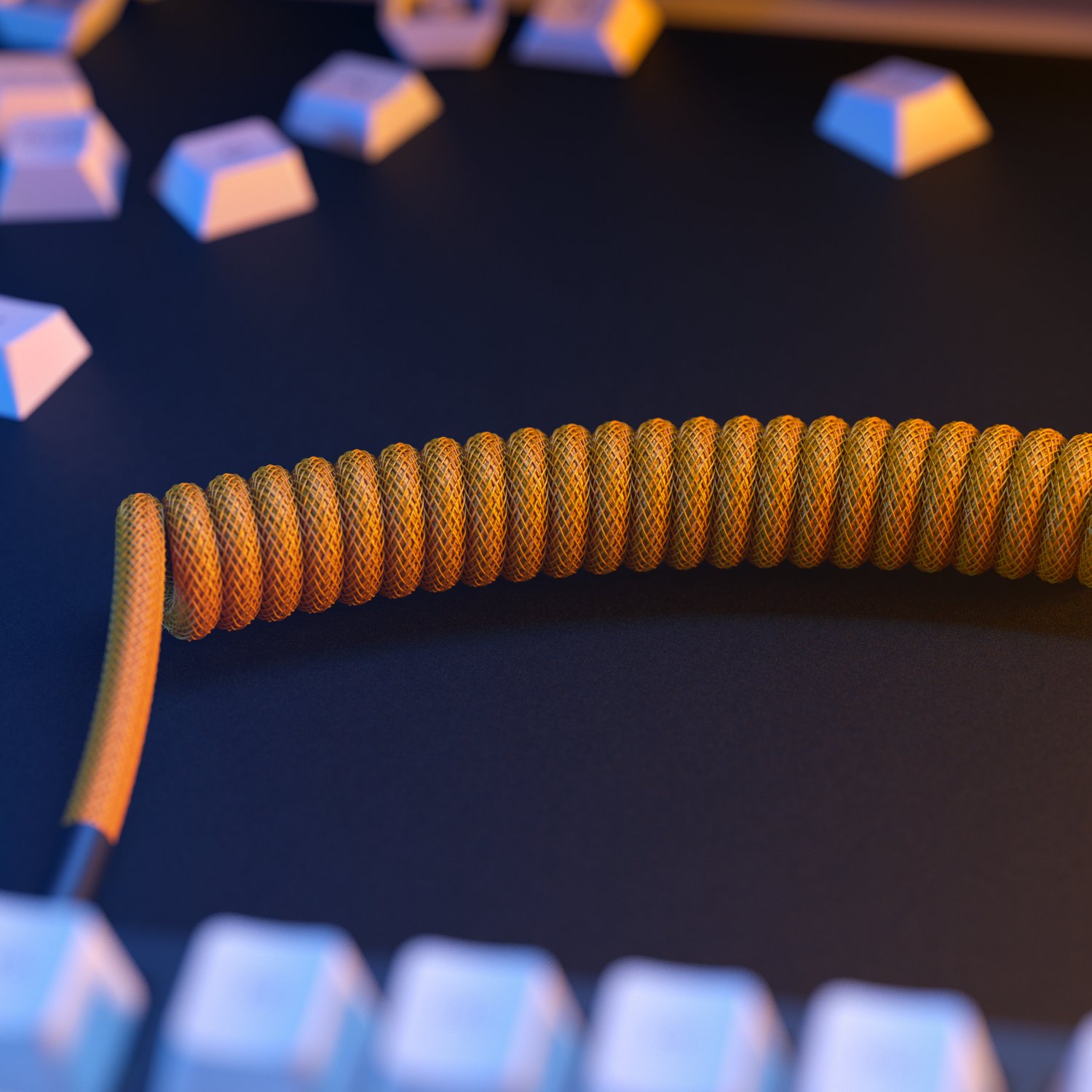 Kабел спирален за тастатура Glorious Coiled Keyboard Cable, USB C, Glorious Gold, златен