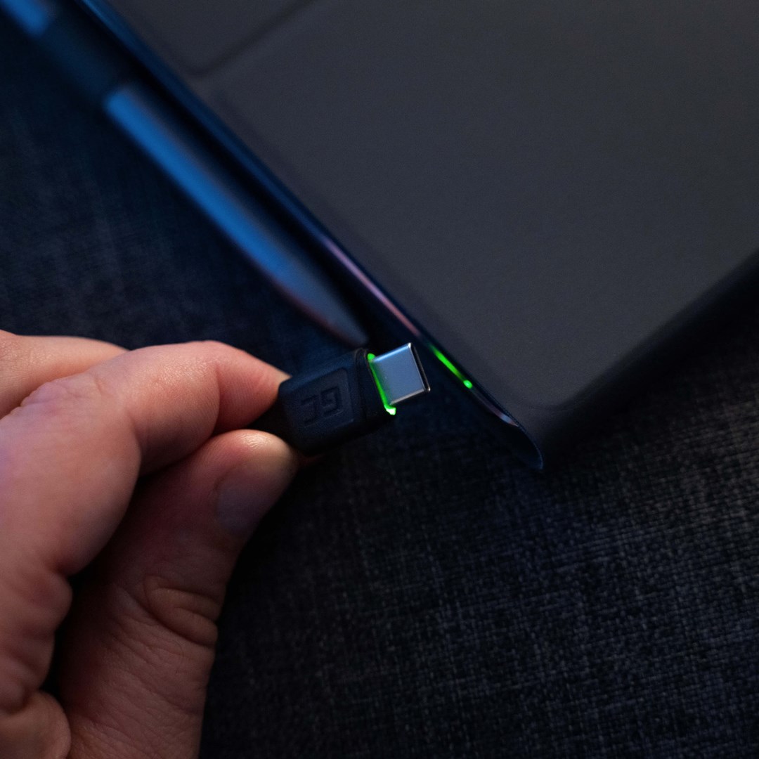 Kabllo USB-C Green Cell Ray, 1.2m, LED, e zezë