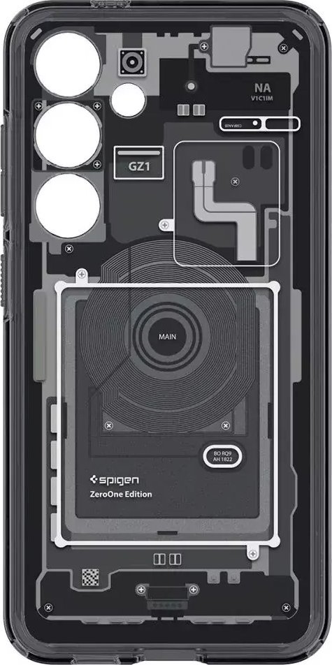 Futrolla Spigen Ultra Hybrid Zero One për Samsung Galaxy S24, TPU dhe polikarbonat, mbrojtje ndaj goditjeve, gri