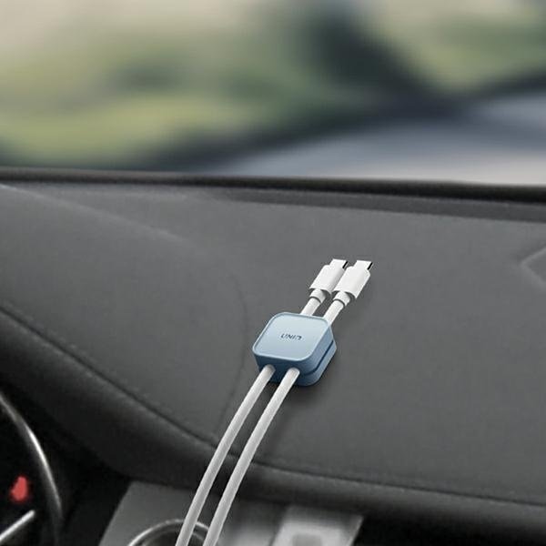 Organizues kabllosh Uniq Pod, set 8 copë, vetëngjitës, jeshile