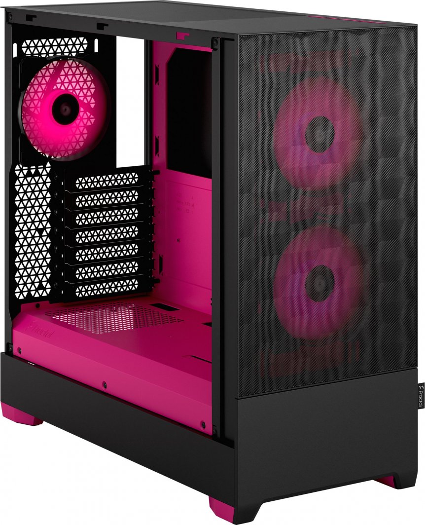 Kasë Pop Air RGB TG (FD-C-POR1A-03), e zezë/rozë