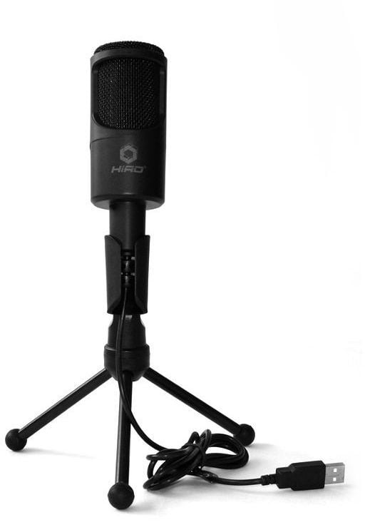 Mikrofon USB gaming Hiro Milo, me tripod, reduktim zhurme, i zi
