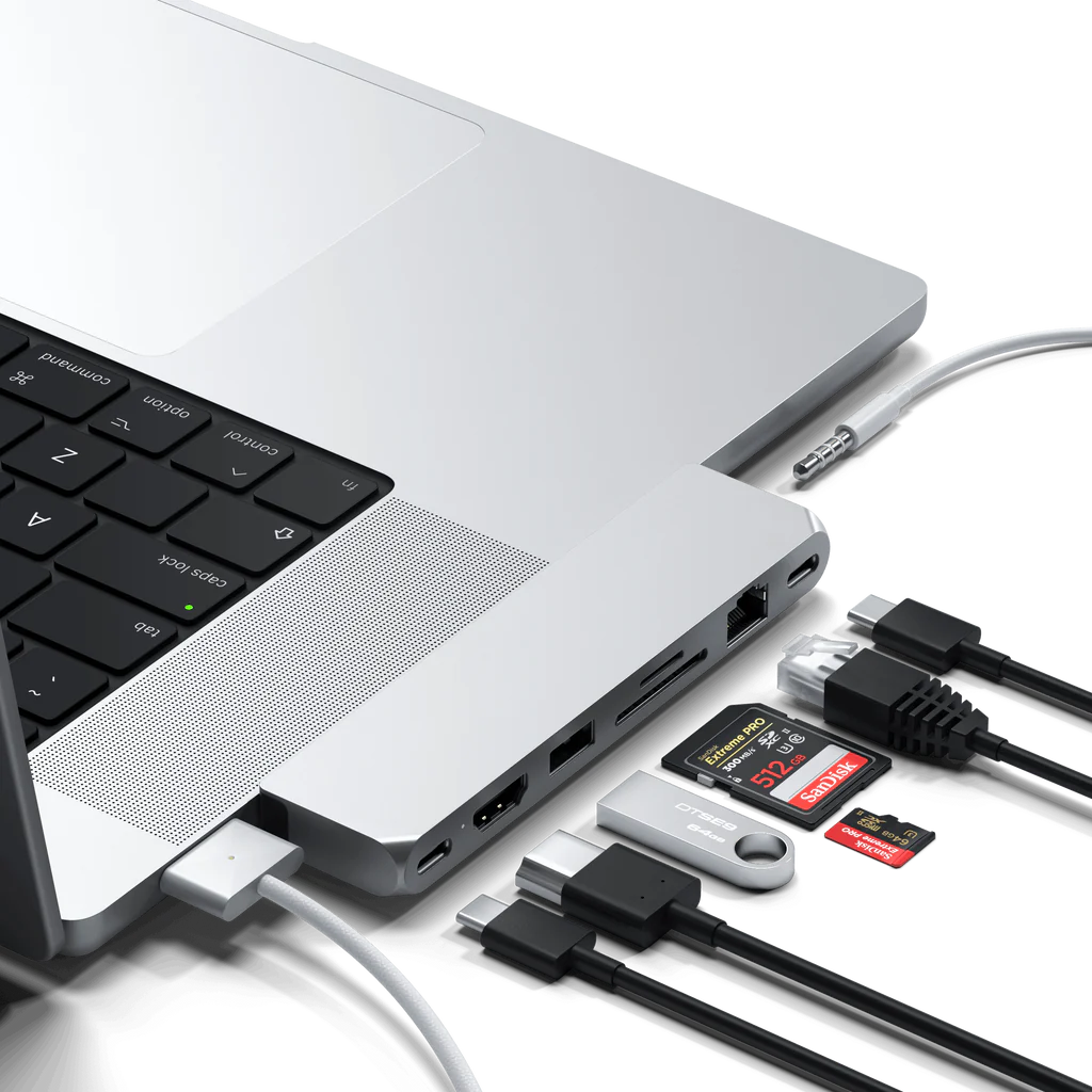 USB Hub Satechi Pro Hub Max, i argjendtë