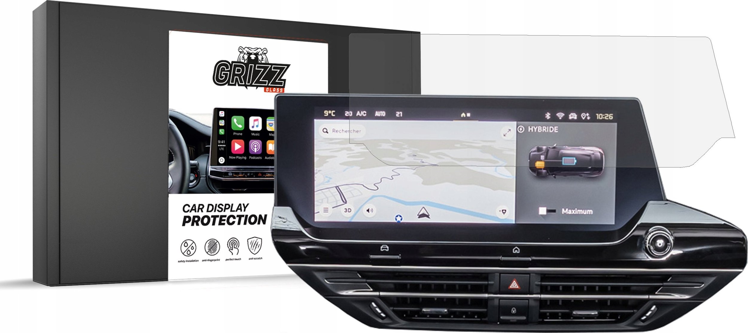 Заштитна фолија GRIZZ MatteScreen за екран на автомобил Citroen C5X 2021-2025, анти-гребење, мат, проѕирна