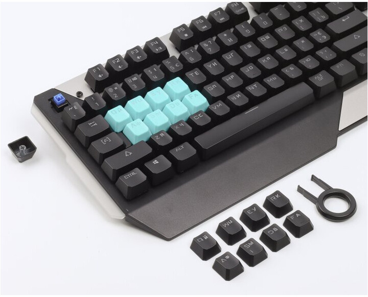 Tastierë A4Tech Bloody B865, LK Optic Blue, CZ, e zezë / argjendtë
