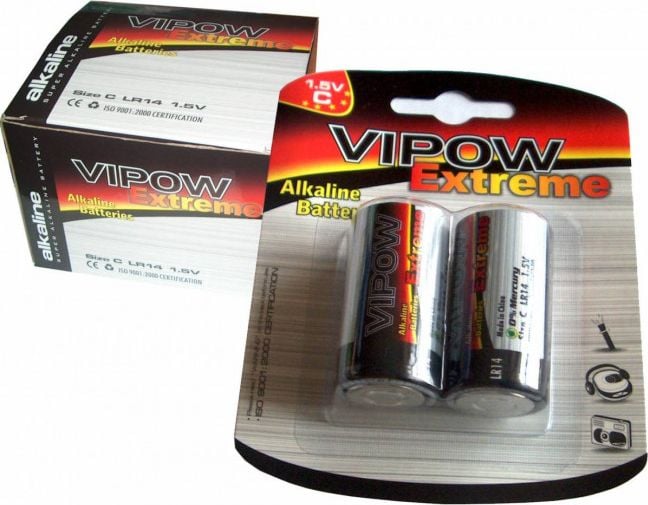 Bateri alkaline Rebel Extreme C R14, 1.5V, set 2 copë