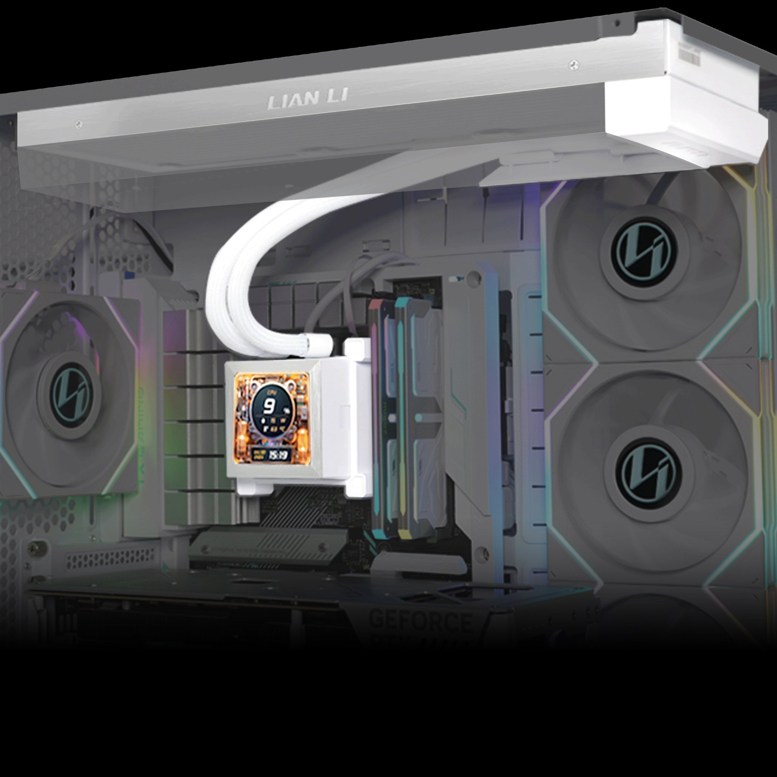 Ftohës CPU Lian Li HydroShift LCD 360, AIO pa ventilator 360mm, me ekran LCD, i bardhë