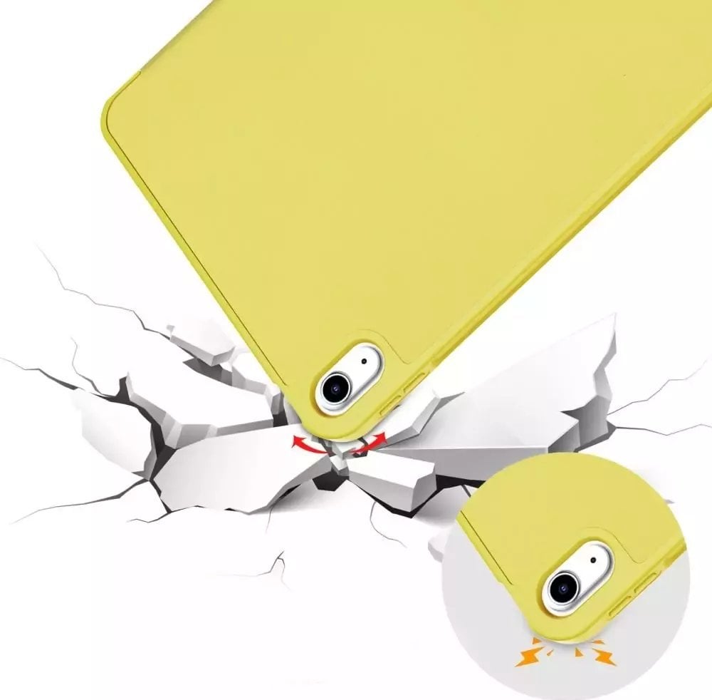 Këllëf tableti 4kom.pl SC Pen për Apple iPad 10.9 2022, silikoni, me mbajtëse stylusi, i verdhë