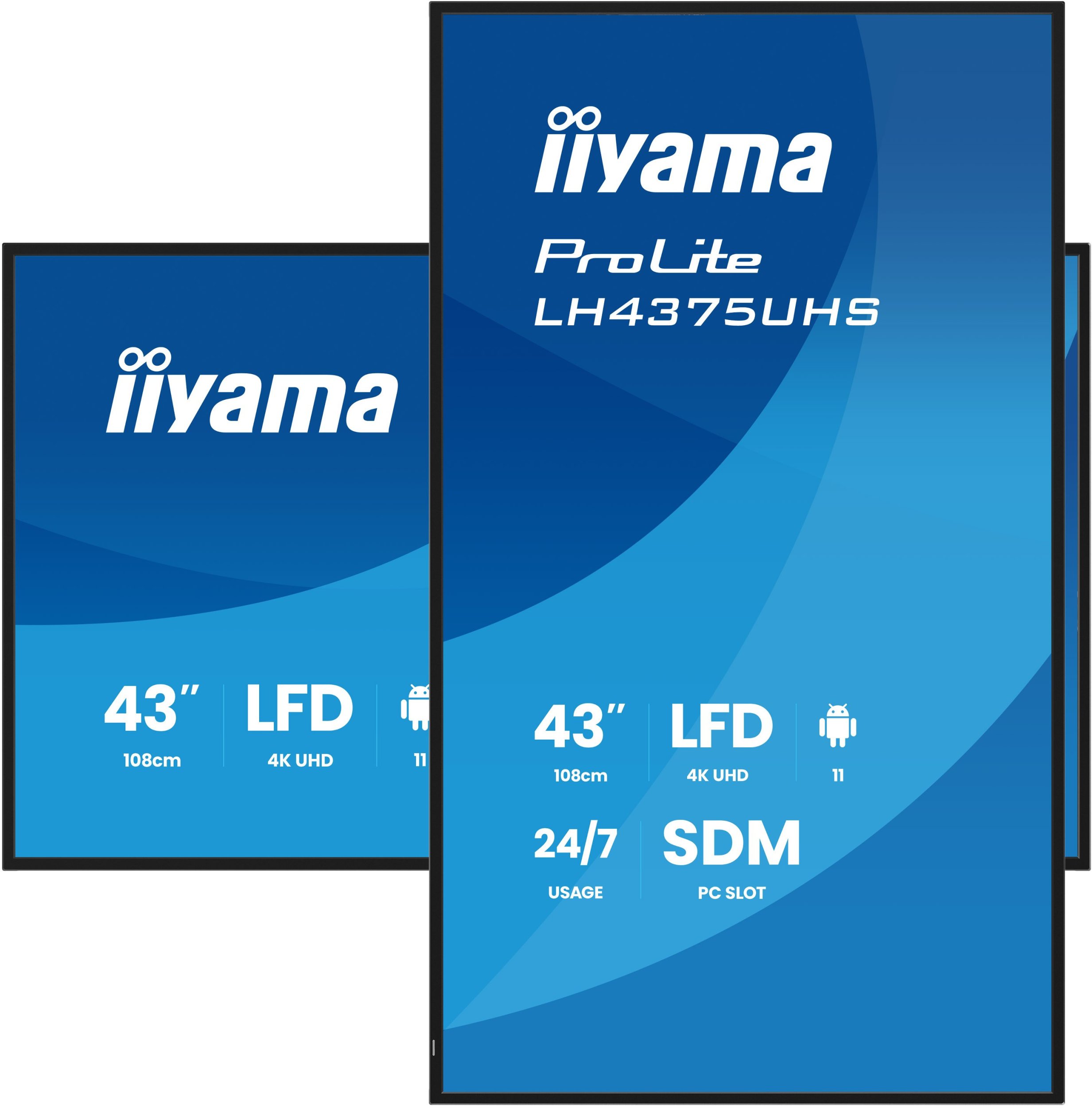 Monitor profesional Iiyama ProLite LH4375UHS-B2AG, 43", 4K UHD, Wi-Fi, i zi