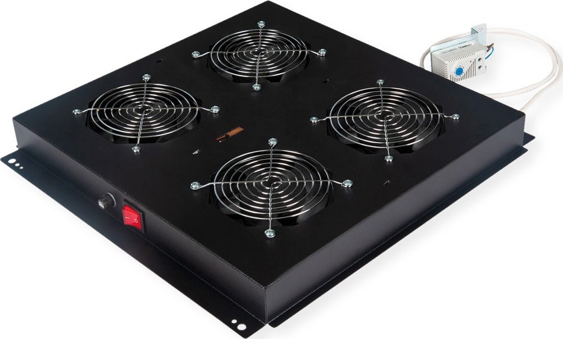 Njësi ventilatori Roline Roof Fan Unit 4, për kabinete 19", 4 ventilatorë, e zezë