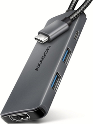 USB HUB Axagon HMC-5H8K, 2x USB-A, 1x USB-C, HDMI 8K, PD 100W, gri