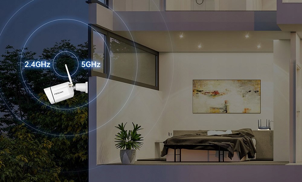 Kamerë IP Foscam V5P, 5MP QHD 3K, Wi-Fi dual band, e bardhë