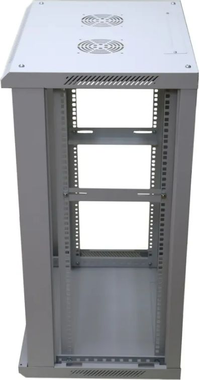 Kabinet muror rrjeti ExtraLink 19" 18U EX.14374, derë xhami, metalik gri