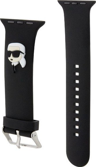 Rrip ore Karl Lagerfeld Karl Head për Apple Watch, silikon, 38 40 41mm, i zi