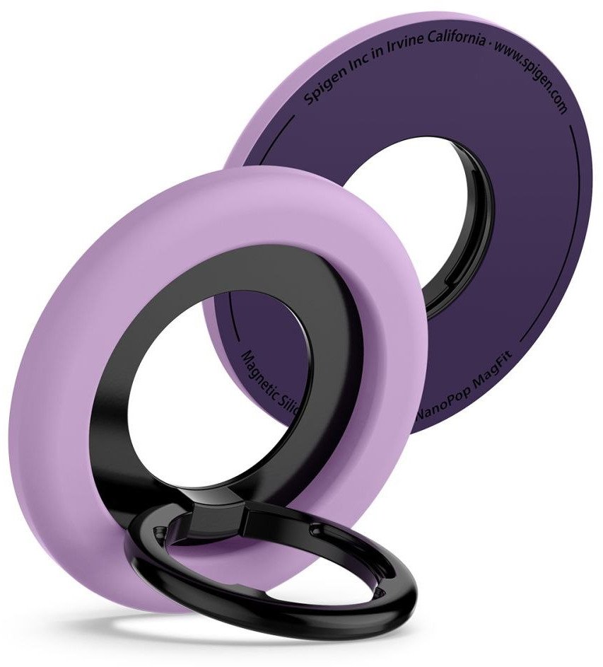 Mbajtëse magnetike për telefon Spigen Nano Pop MagSafe, unazë gishti, silikon, vjollcë