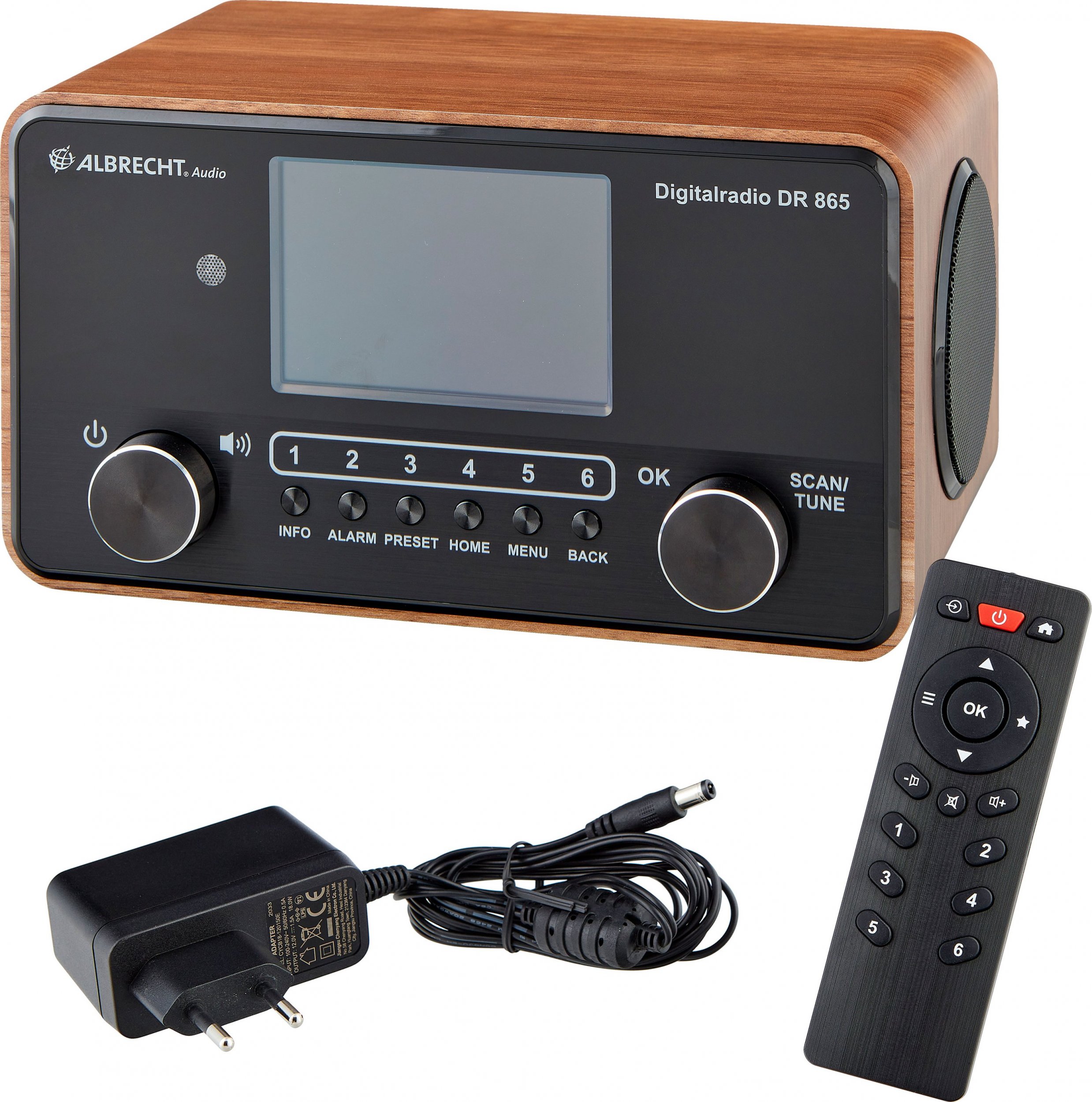 Radio digjitale Albrecht DR 865 Senior, DAB+ FM, 14W, dru e zezë