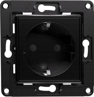 Prizë murale Shelly Wall Socket EU, montim në mur, e zezë