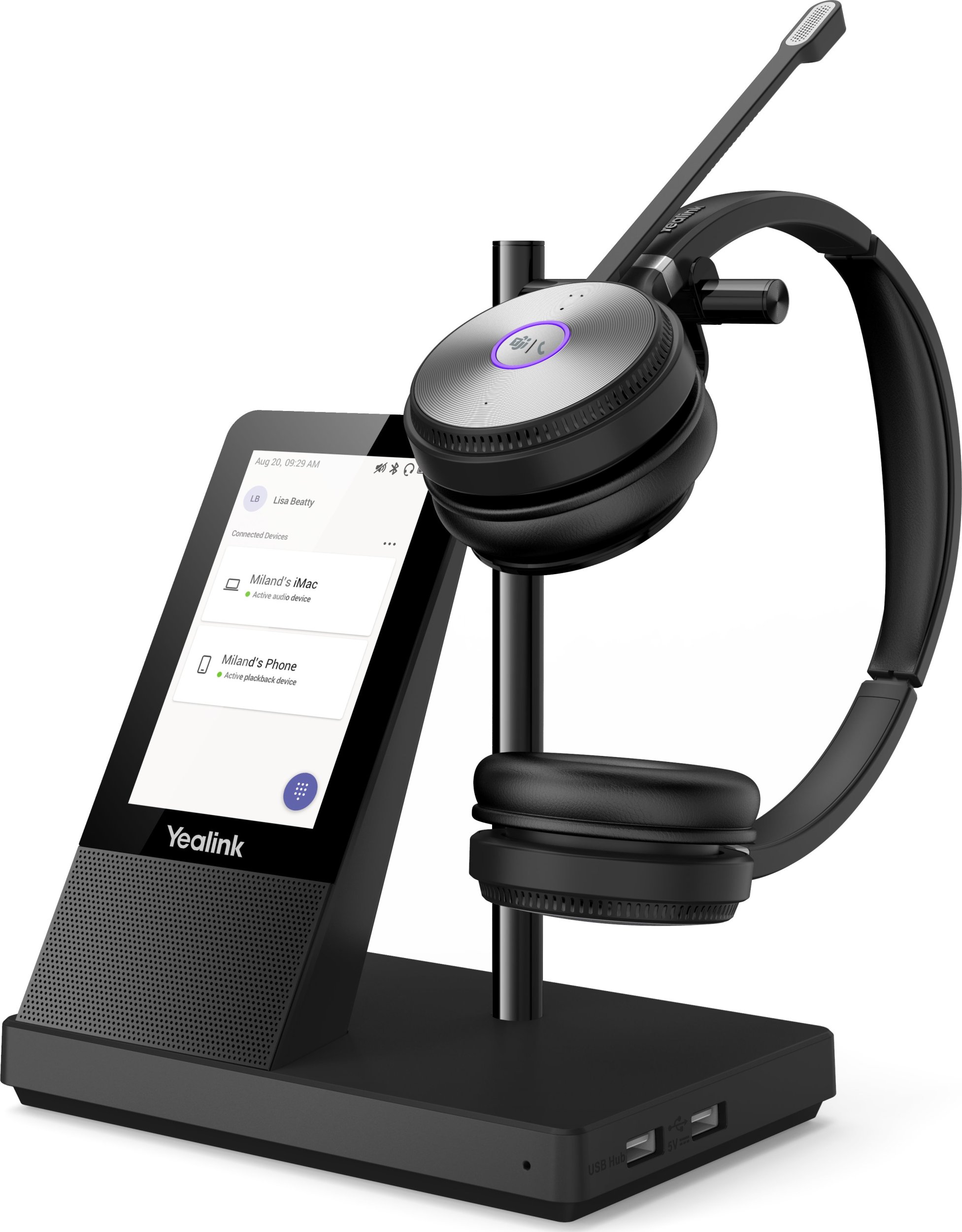 Kufje pa tela Yealink WH66 Dual, DECT, për Microsoft Teams, të zeza