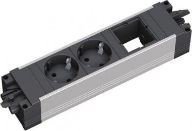 Zgjatues elektrik Bachmann STEP ALU 906.000, 2 dalje, standard gjerman, i zi alumini