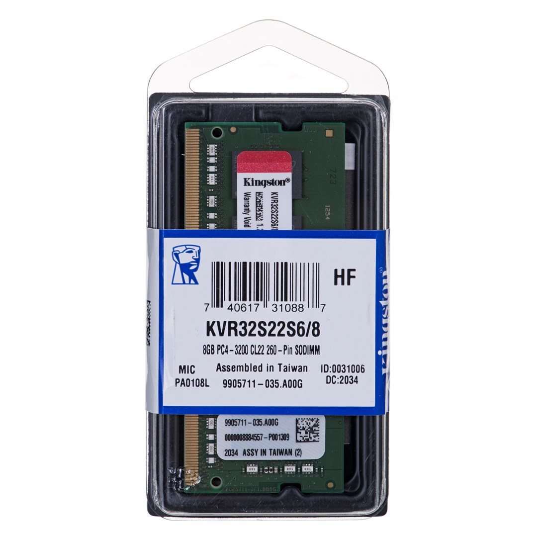 Memorie RAM Kingston ValueRAM, SODIMM, DDR4, 8GB, 3200 MHz, CL22