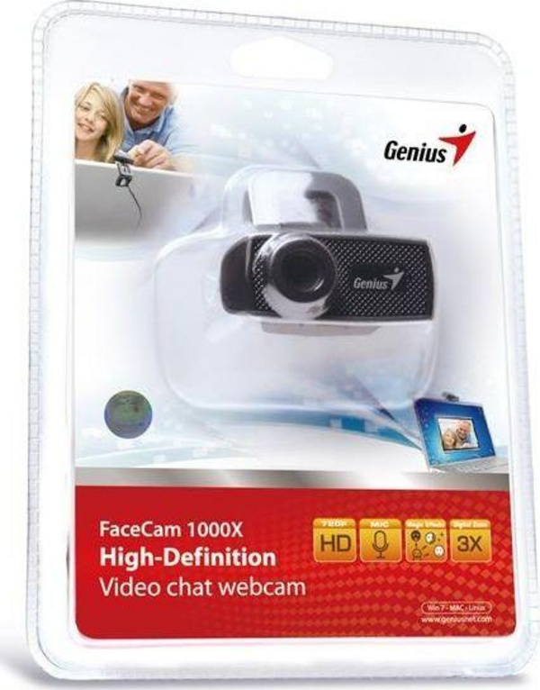 Kamerë web Genius FaceCam 1000X V2, 720P HD, e zezë