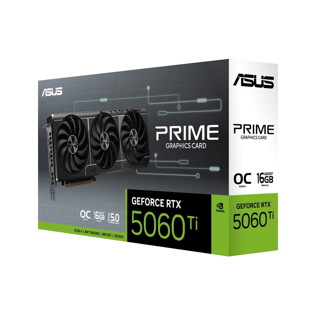 Kartelë grafike ASUS Prime -RTX5060TI-O16G NVIDIA GeForce RTX 5060 Ti, 16 GB GDDR7