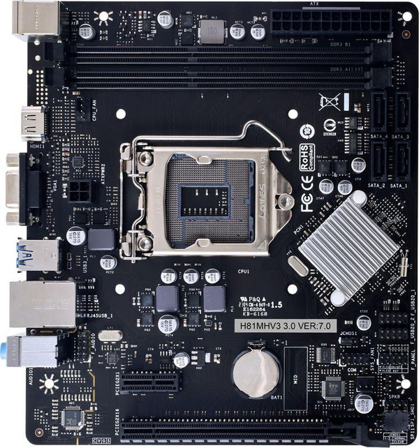 Pllakë amë Biostar H81MHV3 3.0, LGA1150, DDR3, e zezë