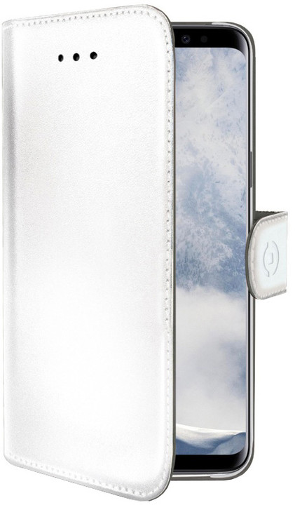 Футрола CELLY Wally за Samsung Galaxy S9, кожа PU, бела