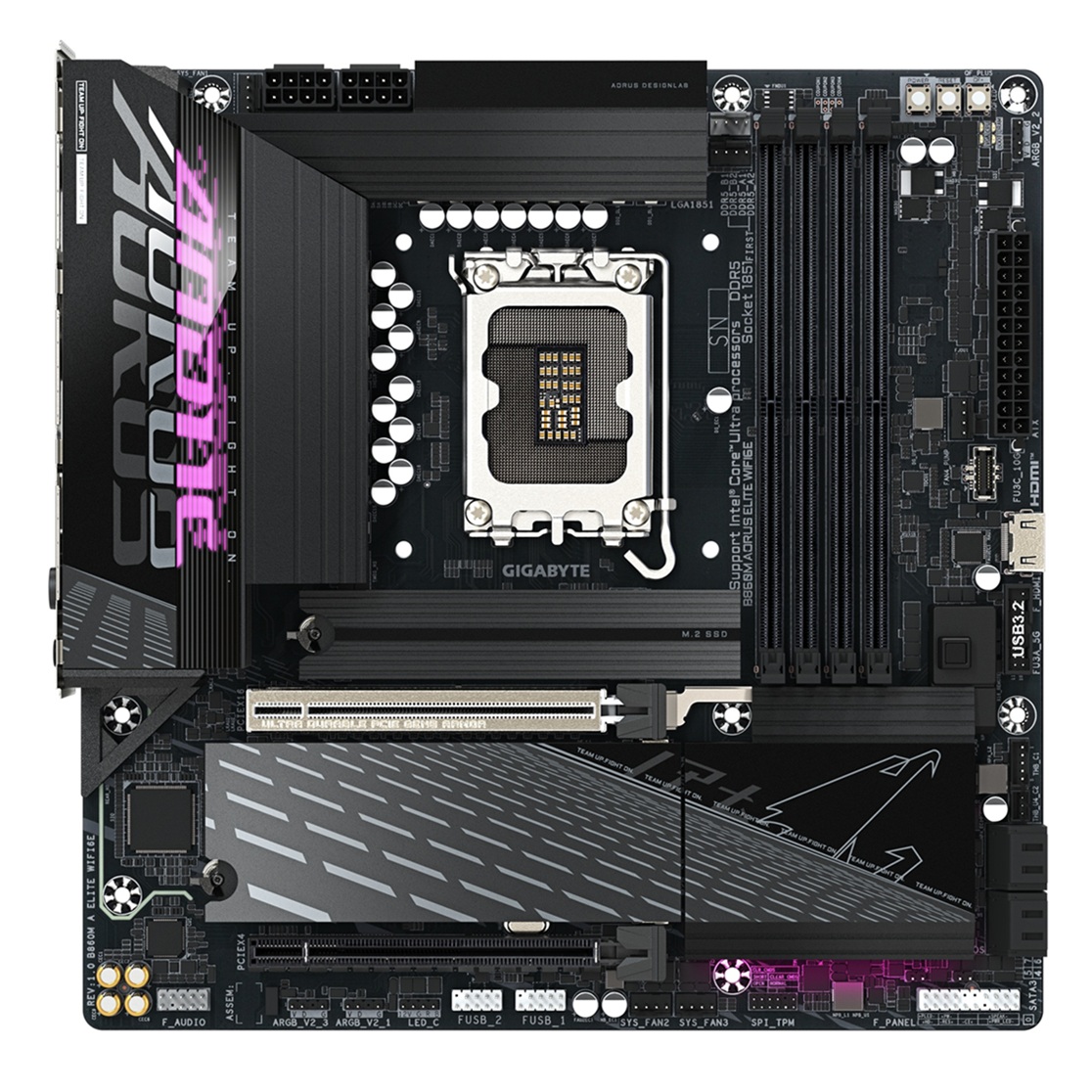 Pllakë amë Gigabyte B860M AORUS ELITE WIFI 6E, Micro-ATX, LGA 1851, DDR5, e zezë