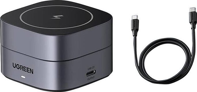 Karikues wireless me qëndrim ESR HaloLock 2 në 1, MagSafe, për iPhone, i zi