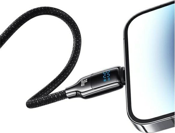 USB-C во лајтнинг кабел Usams HX, 1.2m, 30W, со дигитален екран