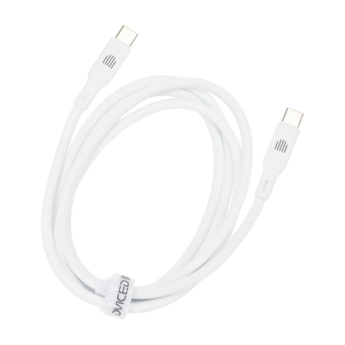 Dviced Cable USB-C To USB-C Silicone 1,25M, White