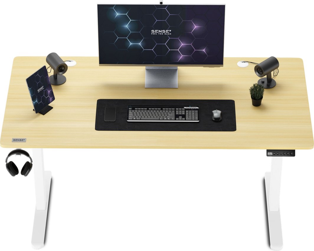 SENSE7 маса Nojo, 140 см x 70 см, бела/светло дрво