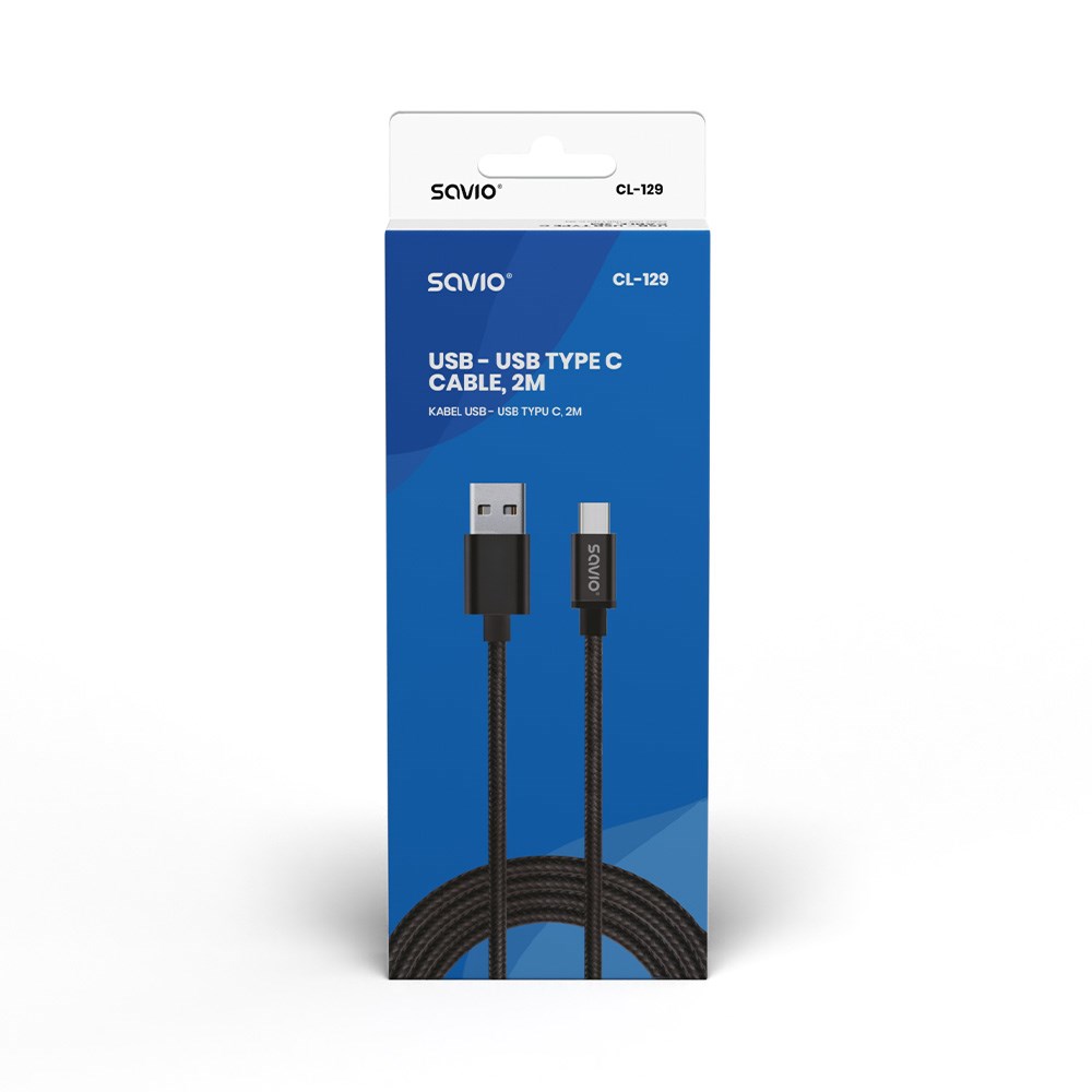 Кабел Savio, USB A/USB C, 2 m