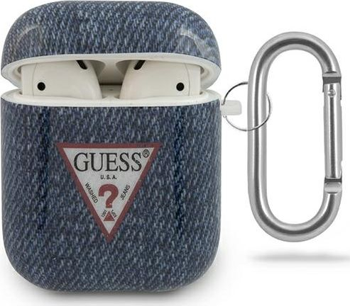 Kuti mbrojtëse Guess Jeans Collection për Airpods 1/2, e kaltër e errët