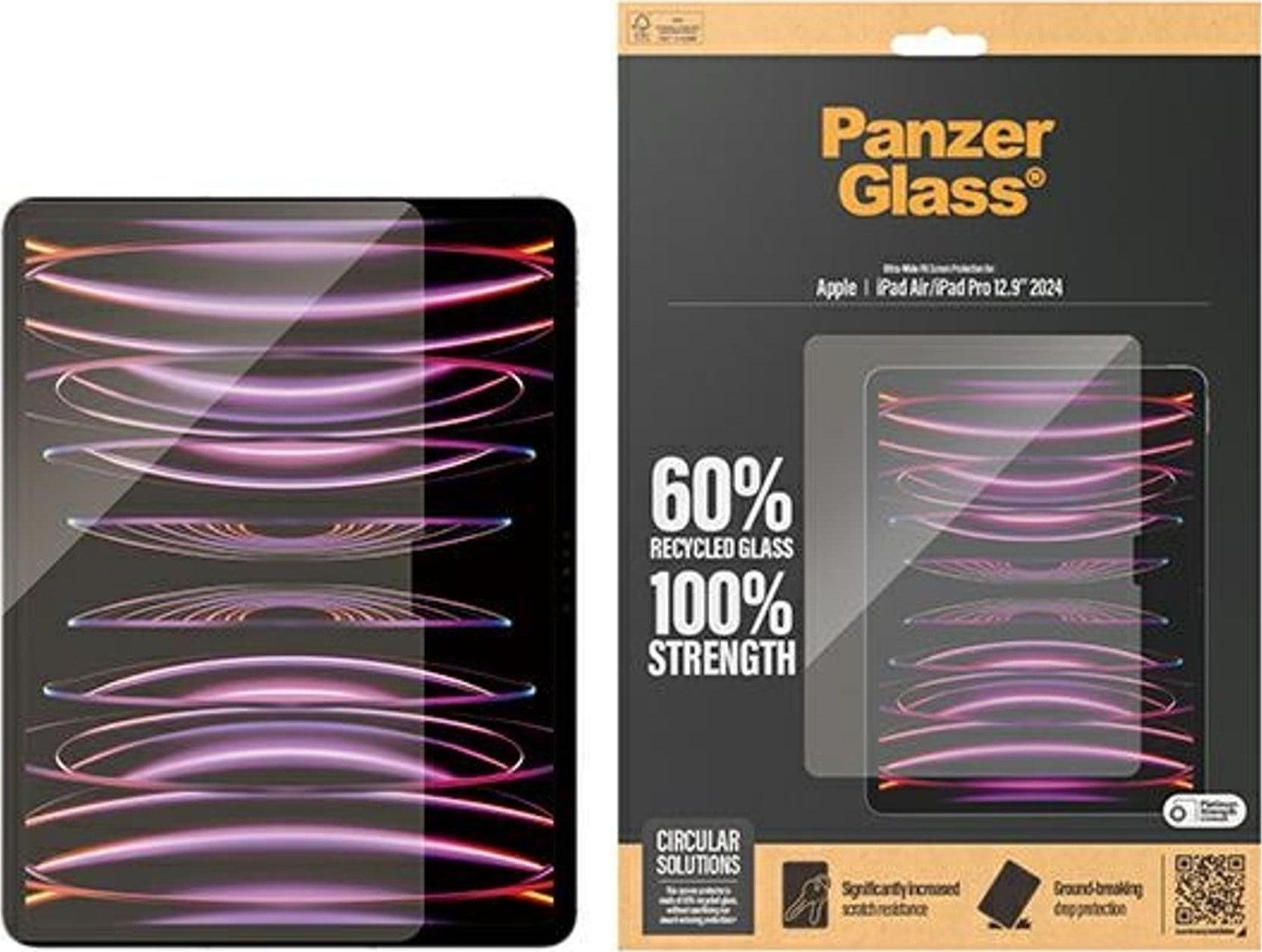 Mbrojtës ekrani PanzerGlass për iPad Air 13" 2024 2025 dhe iPad Pro 13" 2024 2025, Ultra Wide Fit, transparent