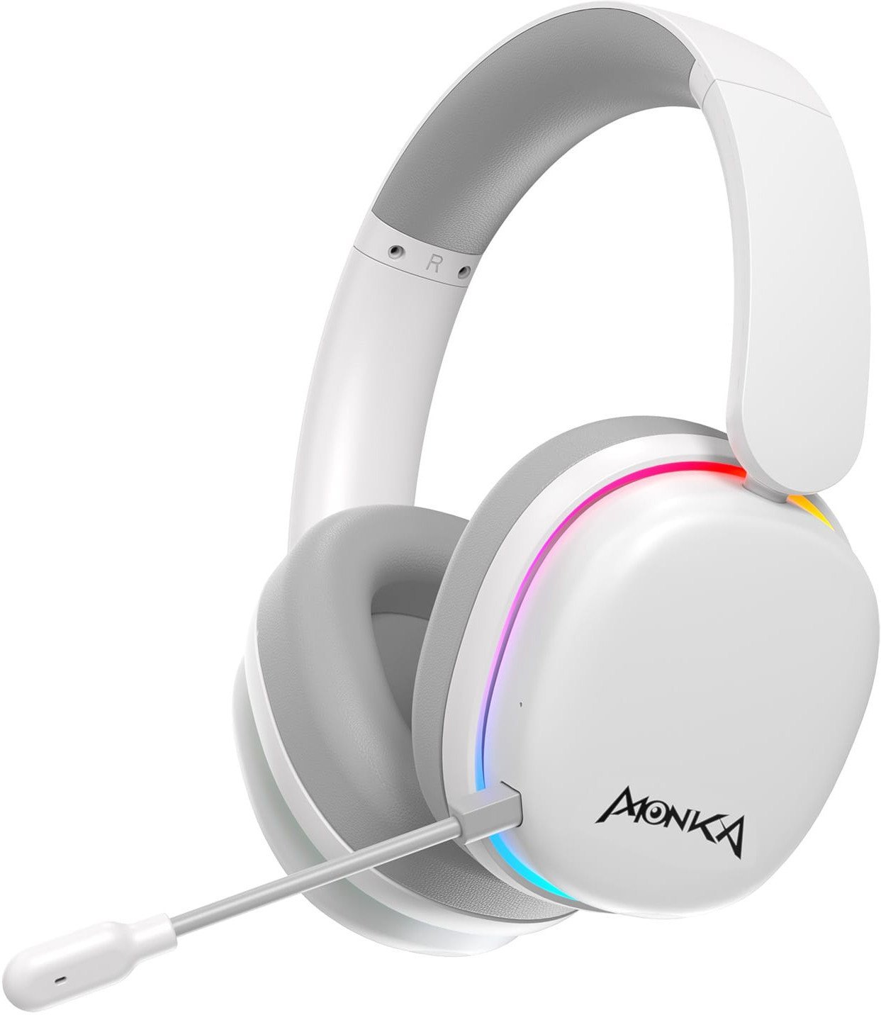 Гејминг слушалки Marvo MONKA ECHO RS HG9070W, три-режимски, со микрофон, бели