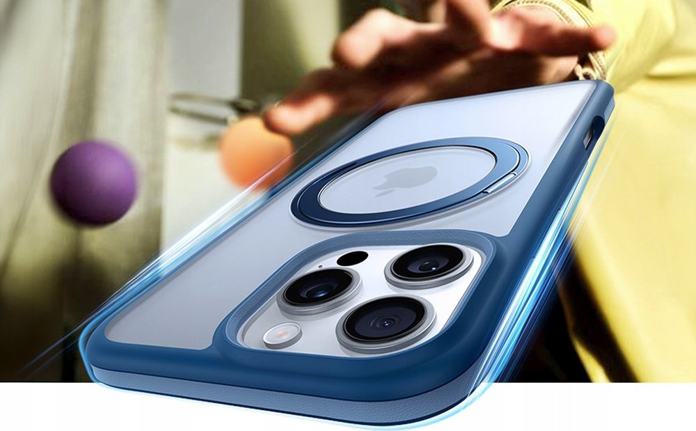 Mbulesë telefoni Torras Ostand R Fusion për iPhone 16 Pro Max, mbrojtje e rritur, dizajn i hollë, blu