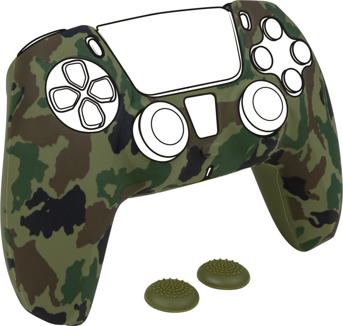 Силиконска навлака Bigben за контролер PS5 DualSense, со антилизгачка зафат, камуфлажен дизајн