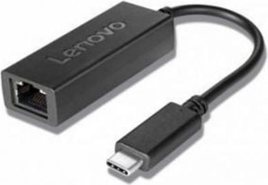 Përshtatës Lenovo USB-C në Ethernet (RJ-45), i zi