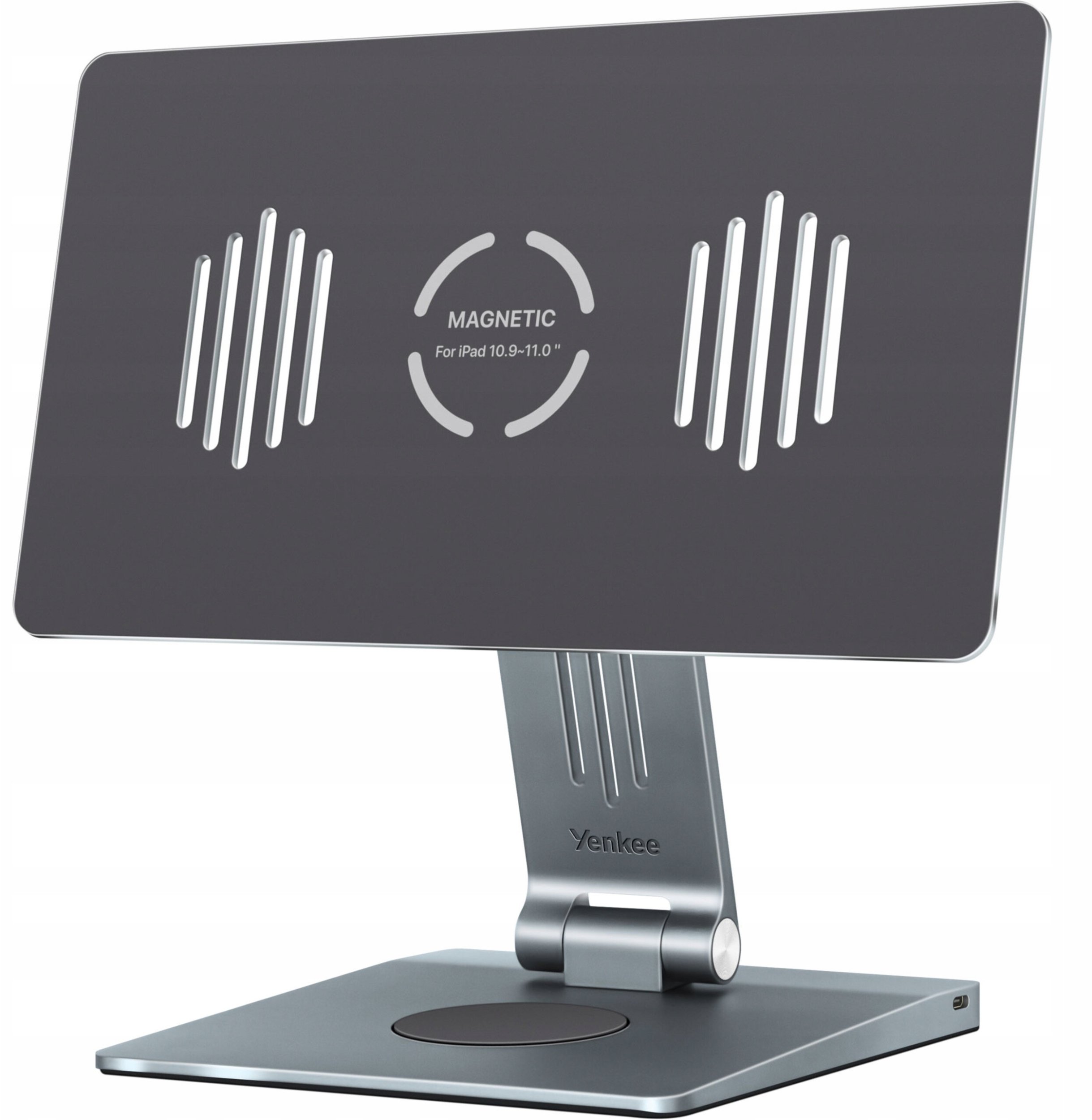 Qëndrim magnetik me hub YENKEE YSN 04 TASK, për iPad 11", USB C PD, HDMI, gri
