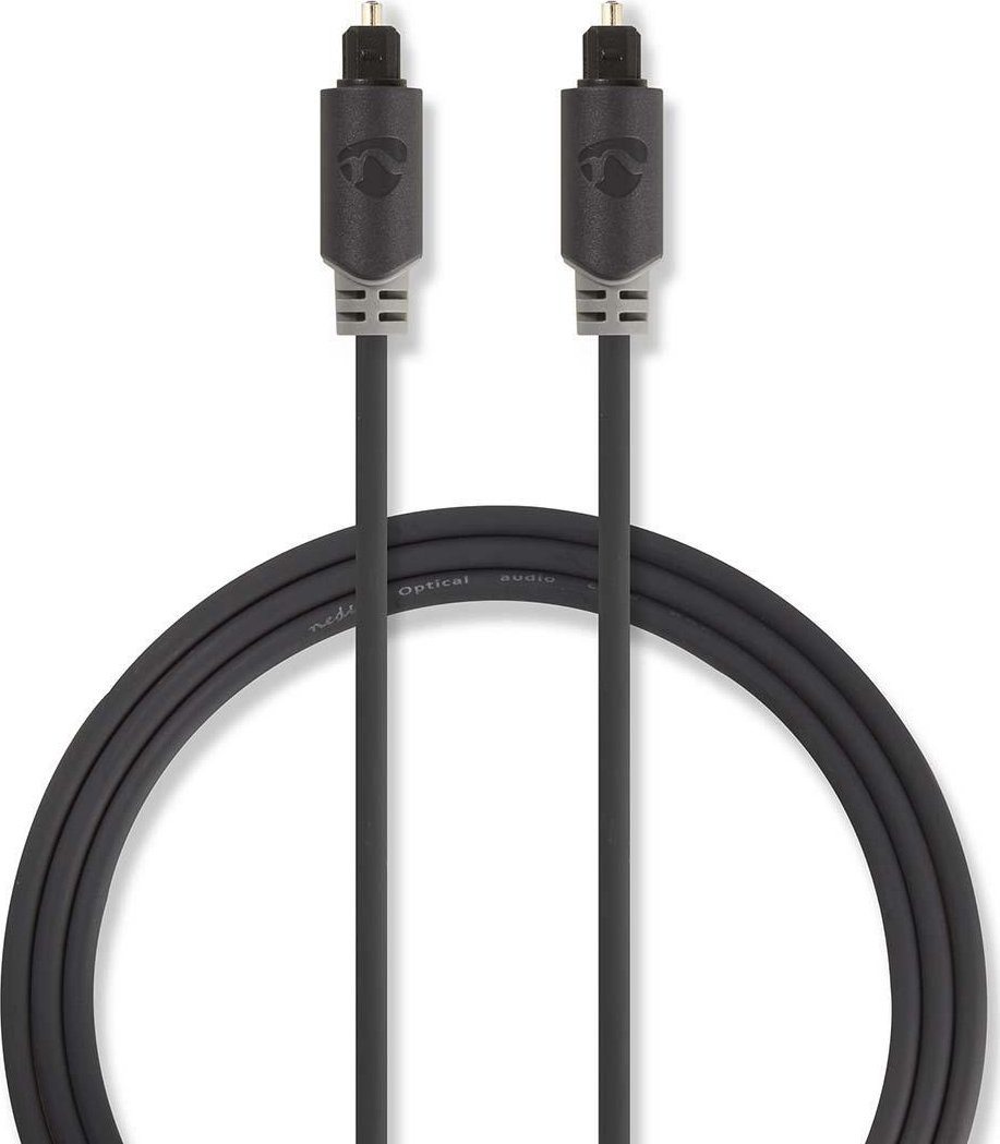 Kabllo optike audio Nedis TosLink TosLink, 2m, antracit