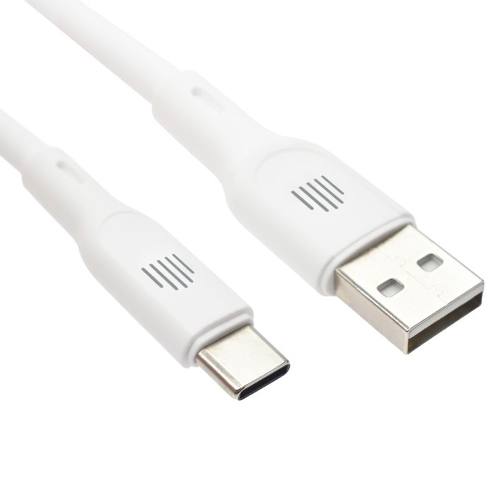 Dviced Cable USB-A To USB-C Silicone 1,25M, White