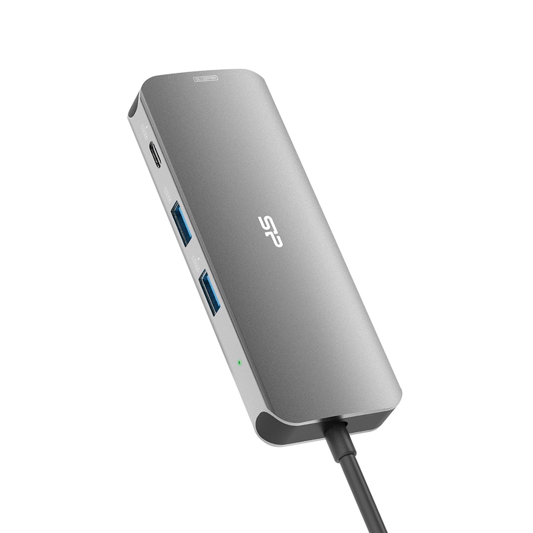Stacion dokues SPU3C08DOCSR300G, USB-C, 100W, 8 porte, i argjendtë
