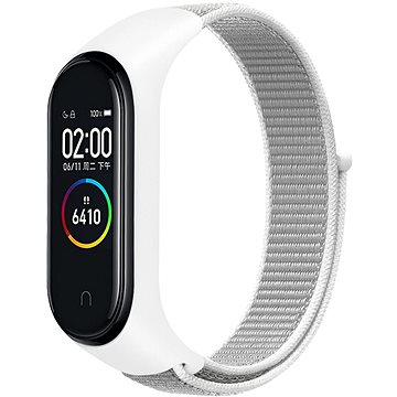 Rrip najloni Eternico Airy për Xiaomi Mi Band 5 6 7, i ajrosshëm, mbyllje me shirit ngjitës, i bardhë