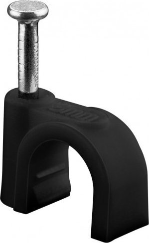 Kapëse rrumbullake kabllosh Goobay Flop, 8 mm, set 100 copë, të zeza