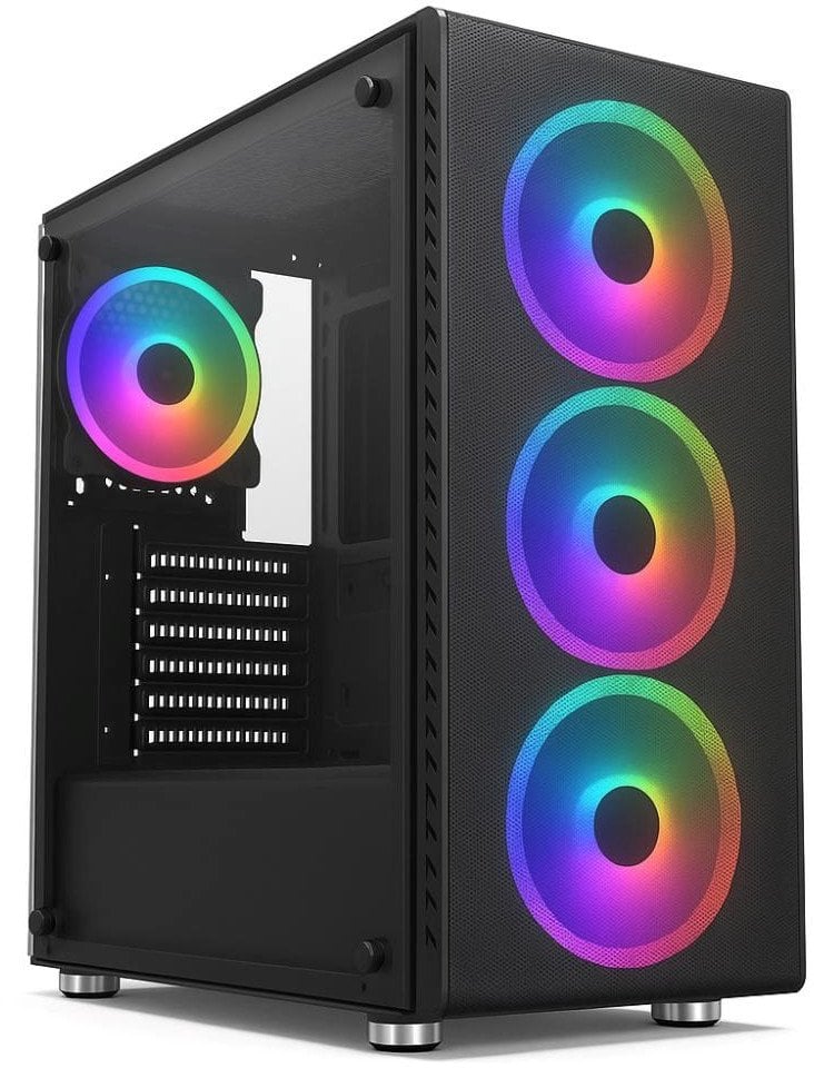 Kuti kompjuteri 1stCOOL RAINBOW 4, Mid Tower, 4x 120mm RGB Fan, e zezë